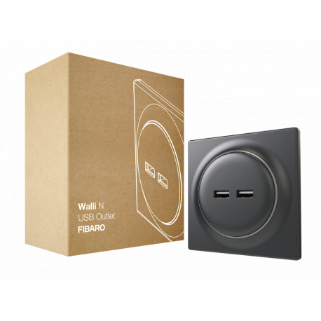 FIBARO - Walli N USB Outlet Anthracite