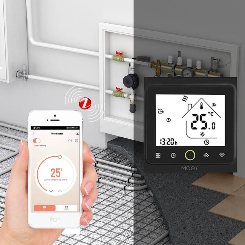 Thermostat intelligent Plancher chauffant électrique Chaudière à