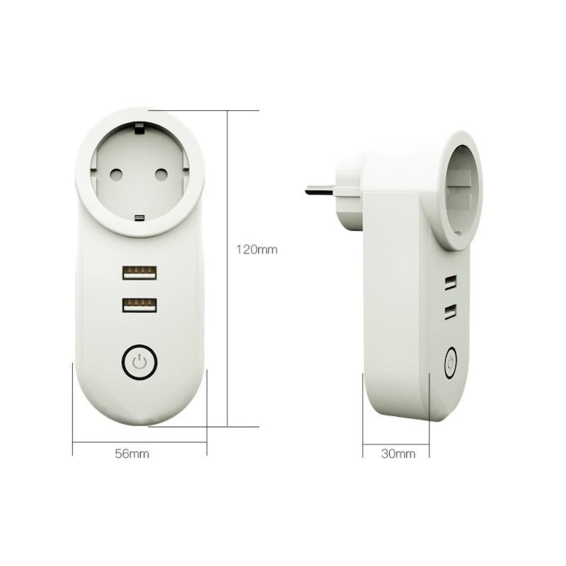 Prise Connectée ZigBee Smart Dual USB Commande Vocale