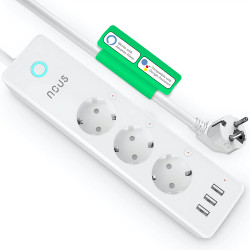 NOUS - Multiprise intelligente WIFI 15A avec mesure de consommation + 3 ports USB pilotables (TUYA)