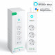 NOUS - 15A WIFI smart power strip with consumption measurement + 3 controllable USB ports (TUYA)