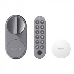 IMMAX LOCKIN - Serrure connectée + bridge + clavier à codes Wifi/Bluetooth TUYA Smart Life (compatible Google et Alexa)