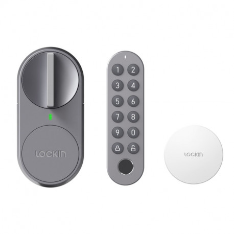 IMMAX LOCKIN - Serrure connectée + bridge + clavier à codes Wifi/Bluetooth TUYA Smart Life (compatible Google et Alexa)