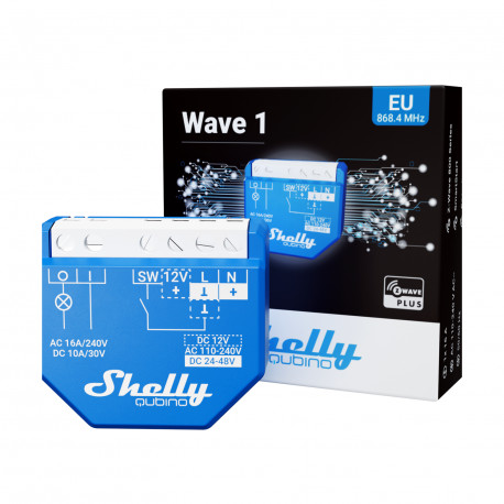 Z-Wave Smart Relay Switch (dry contact) Shelly Wave 1 - SHELLY QUBINO