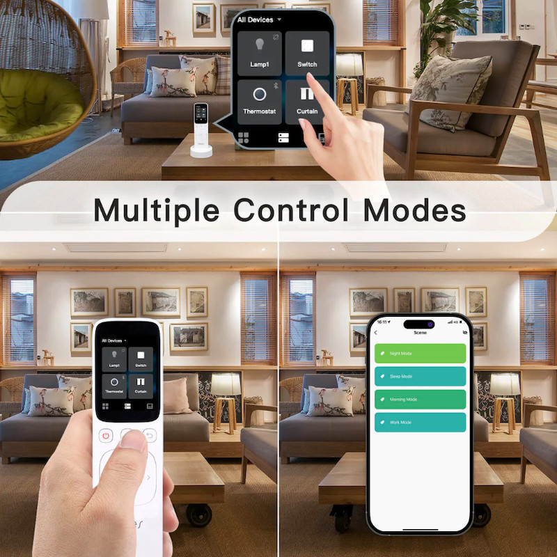 MOES WiFi RF IR Smart Home Control remoto universal para TV, aire  acondicionado, aparatos RF infrarrojos, control de TV AC, DVD, CD AUD SAT,  control