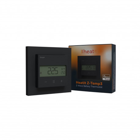 HEATIT - Thermostat Z-Wave+ sans fil Z-Temp3 noir