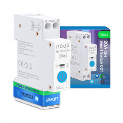 NOUS - Tasmota module 20A + Consumption measurement Din Rail Format