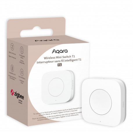 AQARA - Interrupteur sans fil intelligent Zigbee 3.0 Wireless Mini Switch T1 WB-R02D