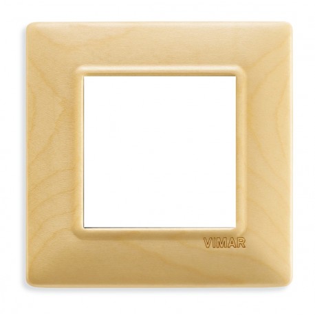 Plaque Starlight, 2 Modules, Plastique Bois Clair - Compatible Vimar Plana, Idéale Pour Rénover Votre Installation électrique