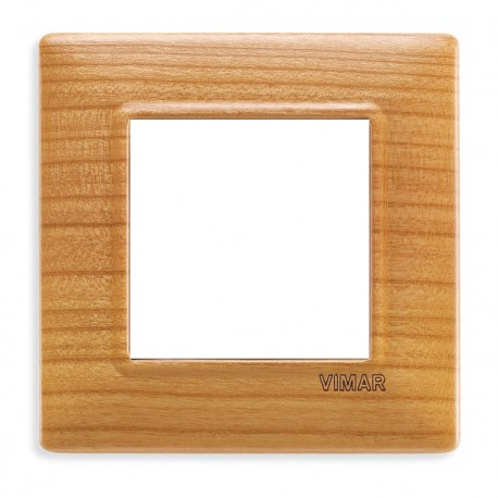 Plaque 2 Modules Starlight - Compatible Vimar Plana - Finition Bois Clair - Neuf
