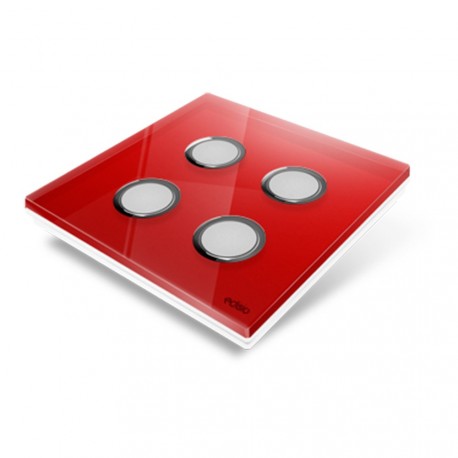 EDISIO - Cover Plate Diamond red 4 Channels