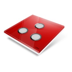 EDISIO - Plaque de recouvrement Diamond - Rouge 3 Touches