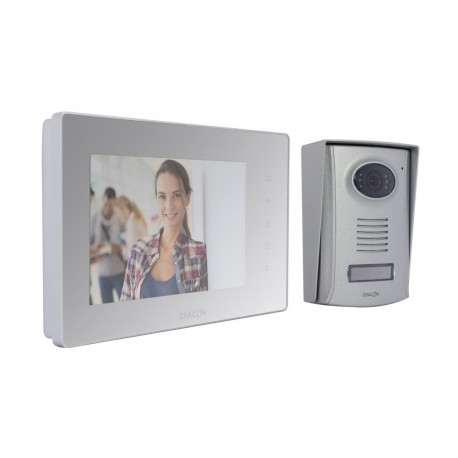 CHACON - Videophone filaire (2 fils/mains libres) avec écran miroir 7 P